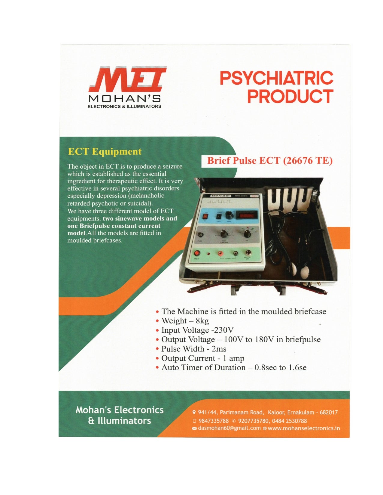 Brief Pulse ECT Machine 2667TE